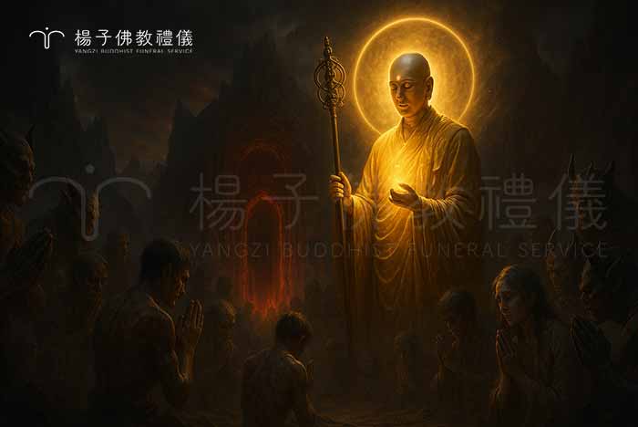 《慈悲地藏寶懺》殊勝，上卷入懺先懺悔種種煩惱障，中卷闡明悔過能淨除業障與報障，下卷再發願為鬼道、畜生道、人道所有眾生發露懺悔。｜楊子佛教禮儀公司