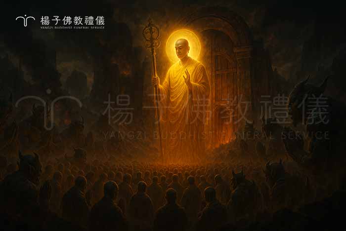 地藏菩薩的根本誓願，以及往昔本生誓願：「眾生度盡，方證菩提；地獄未空，誓不成佛」、「我不入地獄，誰入地獄」。凡讀誦此經者，利益不可思議，能消滅無量罪業。｜楊子佛教禮儀公司