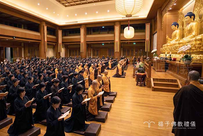 家屬可透過恭誦經典與虔誠禮拜,將思念化為清淨的功德。 圖/楊子佛教禮儀公司 家屬可透過恭誦經典與虔誠禮拜,將思念化為清淨的功德。|楊子佛教禮儀公司